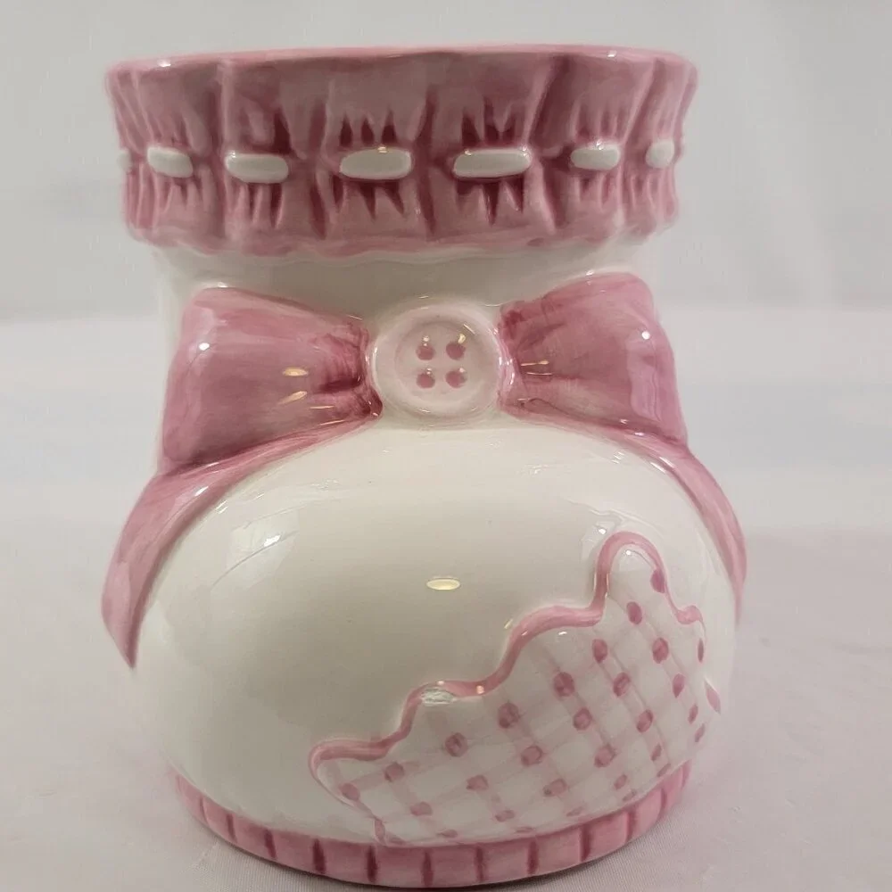 Burton and Burton Baby Girl Bootie Plant Pot Ceramic Planter Baby Shower Décor